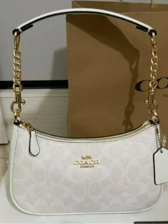 NEW Coach Signature Teri Bag - White/Chalk Multi - Picture 1 of 8